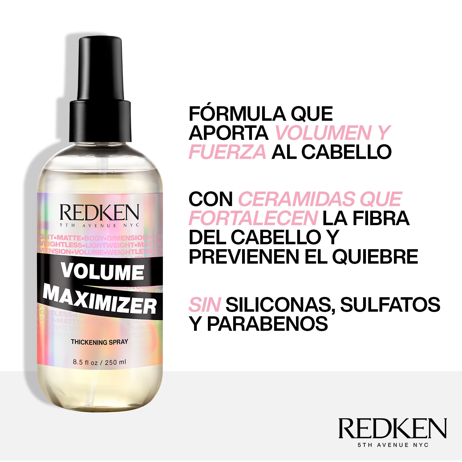 SPRAY DENSIFICANTE LIGERO PARA DAR VOLUMEN AL CABELLO